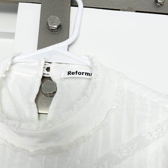 Reformation White Cotton Dress, Sz 8 - Picture 6 of 10